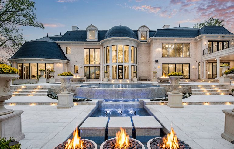 Luxury custom estate with pool terrace in Northern Virginia
